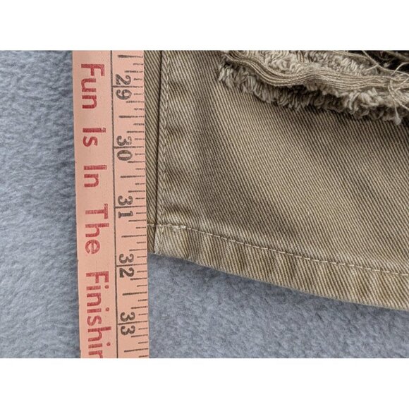 Fashion Nova Jeans Womens 13 Taupe Distressed Ripped Wide Leg Cotton Style TTCB3 - Picture 10 of 16